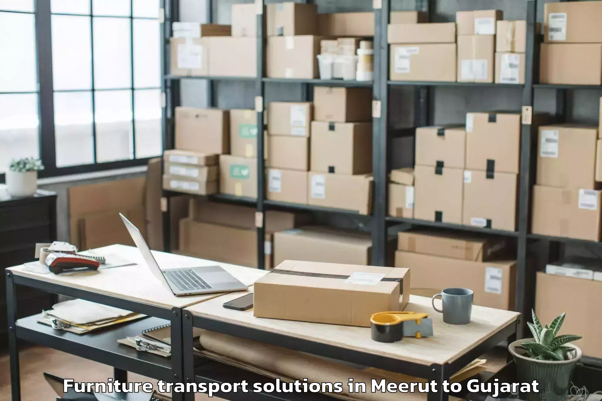 Discover Meerut to Patdi Furniture Transport Solutions